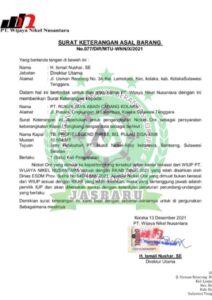 Jual Nikel Tanpa RKAB, Kejagung RI Diminta Periksa Komisaris dan Direktur PT. Wijaya Nikel Nusantara