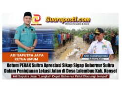 Respon Cepat Keluhan Warga Lalembuu, PERAK SULTRA Apresiasi Sikap Sigap Gubernur Andi Sumangerukka