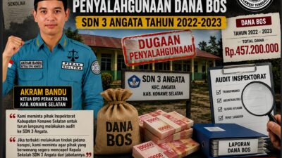 Ketua DPD PERAK Sultra Konawe Selatan Soroti Dugaan Penyalahgunaan Dana BOS SDN 3 Angata Tahun 2022–2025