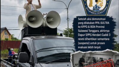 AKSI PPA-SULTRA BERBUAH HASIL, DAPUR SPPG KENDARI CADDI 3 RESMI DISUSPENSI SEMENTARA