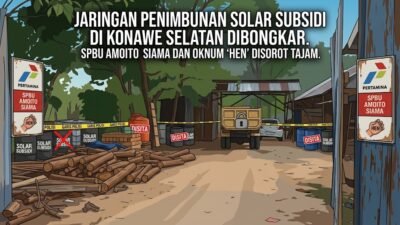 JARINGAN PENIMBUNAN SOLAR SUBSIDI DI KONAWE SELATAN DIBONGKAR, SPBU AMOITO SIAMA DAN OKNUM  ‘HEN’ DISOROT TAJAM.